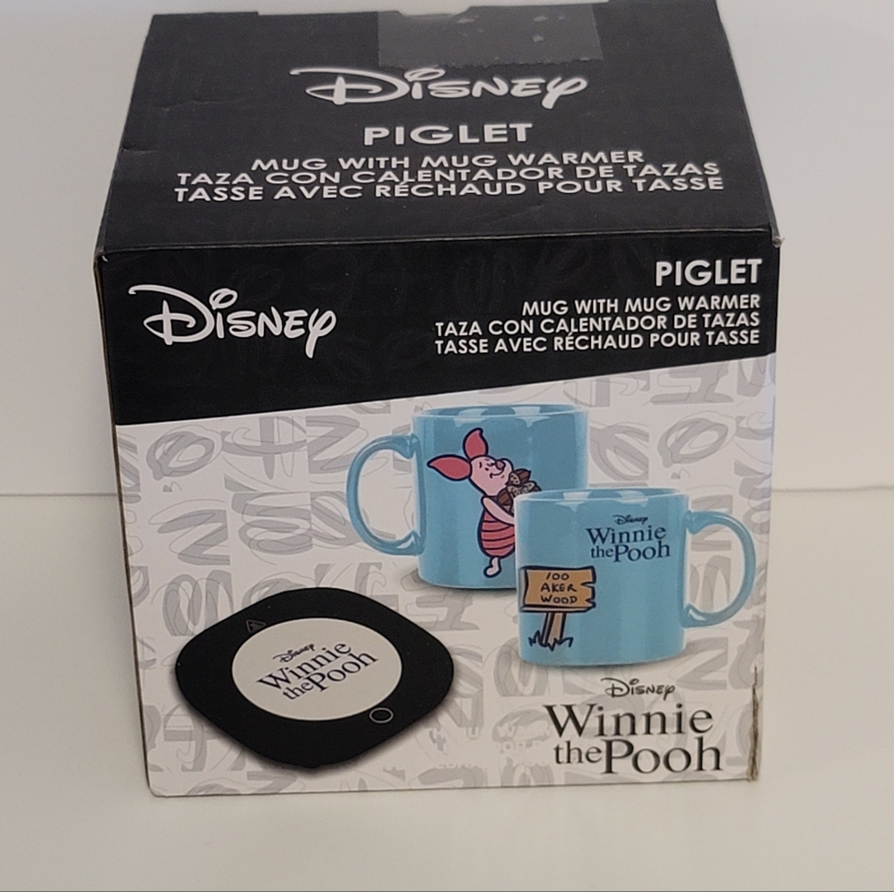 NEW Disney Piglet Winnie the Pooh Blue Mug with Warmer
